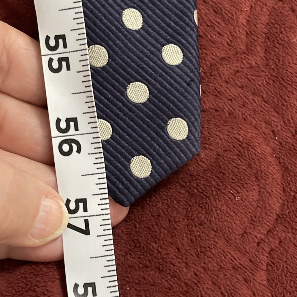 BURBERRY LONDON Silk polka dot jacquard silk tie Navy And Cream Italy Made Money - Picture 8 of 11